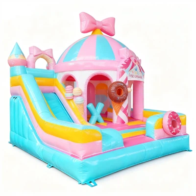 Gonflabile Roz Bounce House Cu Tobogan
