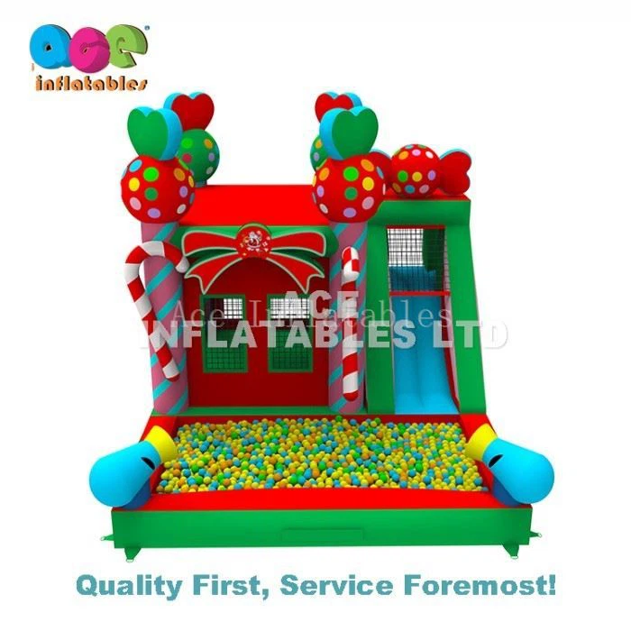 Sweet Candy Bounce House Ball Pit Slide Combo2