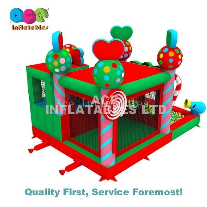 Sweet Candy Bounce House Ball Pit Slide Combo5